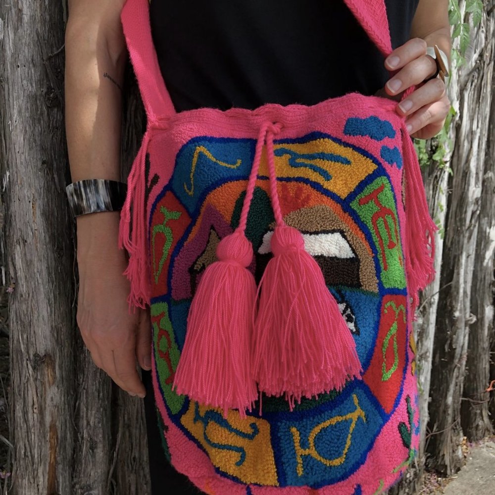 Zodiac Colombian Wayuu Bucket Bag Gemini Taurus - Picture 4 of 8